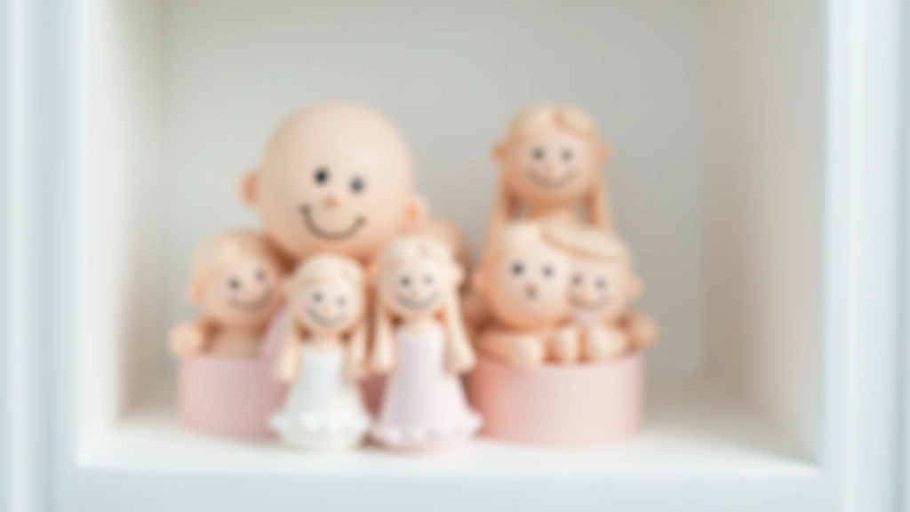 Personalizēta skaļa figūriņa ar ģimenes portretiem uz atsevišķu 3D drukātu smaidu seju, uz balta skapja